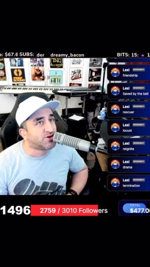 Towards Night live performance still with chat stack and audio gear
